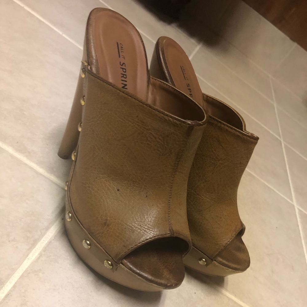 Distressed Stud Clog Mule